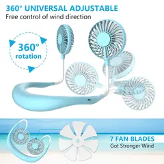 EDWINAYY - Ventilador De Cuello Portátil De Cuello Colgante Portátil