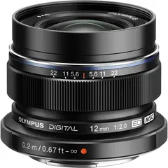 OLYMPUS - M Zuiko Digital ED 12mm F2 Lens - Negro