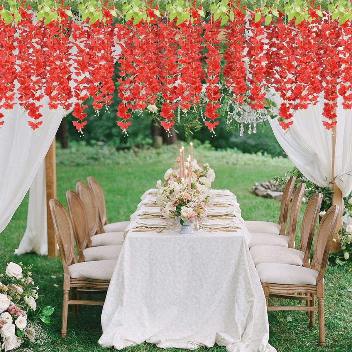 ATURE - Pack 12 Colgantes Flores Artificiales Guirnaldas Decoración