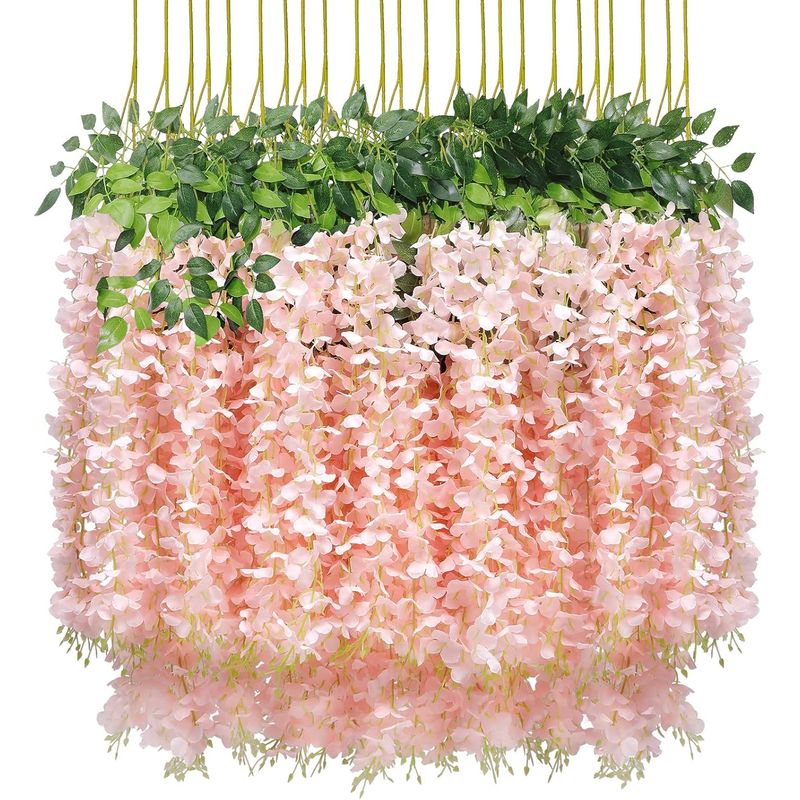 GENERICO - Pack 12 Colgantes Flores Artificiales Guirnaldas Decoración