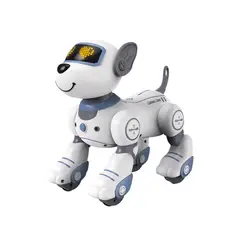 DANWEILE - Perro Robot Inteligente Juguete Control Remoto-Azul y blanco