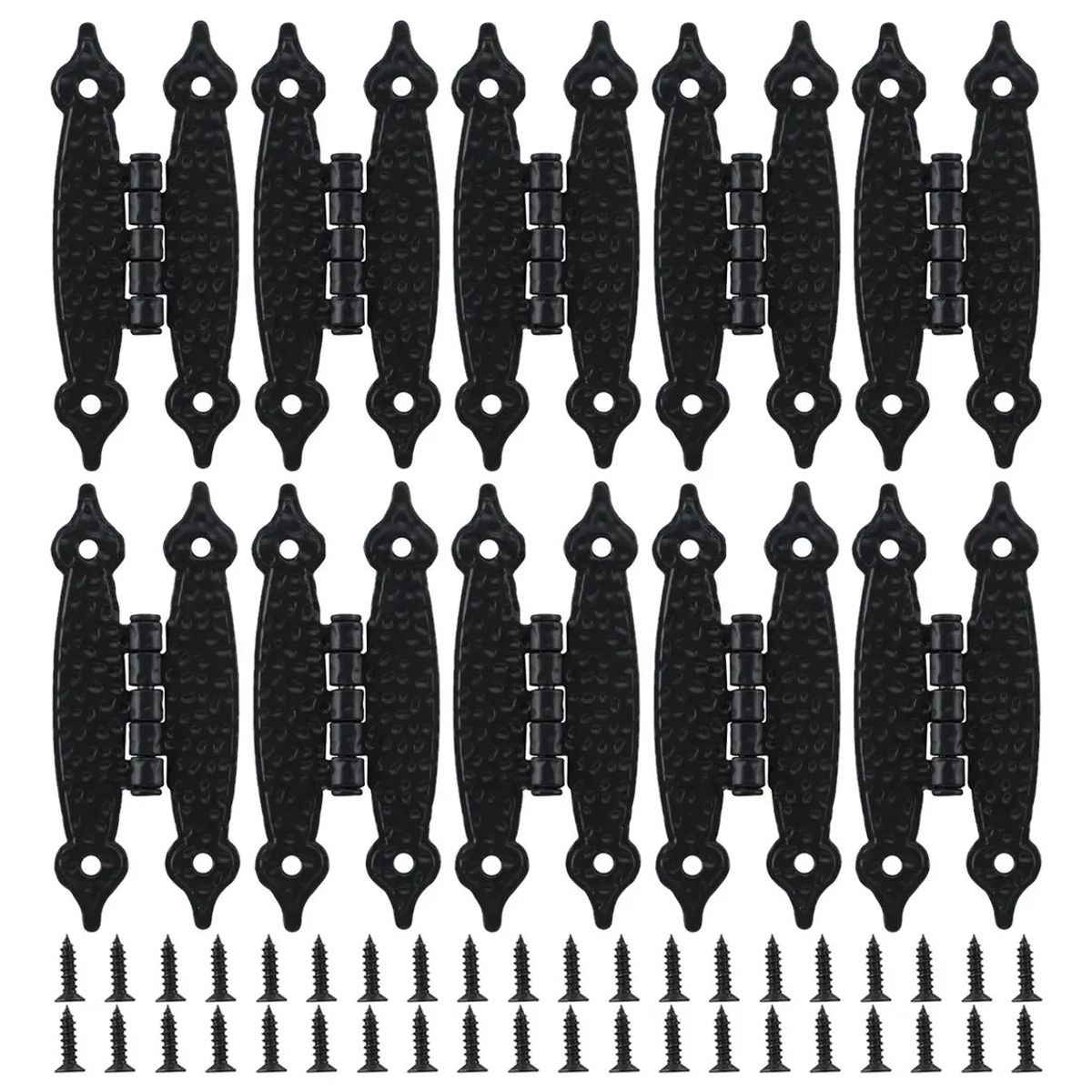 KUANGYE - 10 Pcs Bisagra Vintage Mariposa 89x36mm Con Tornillo Negro