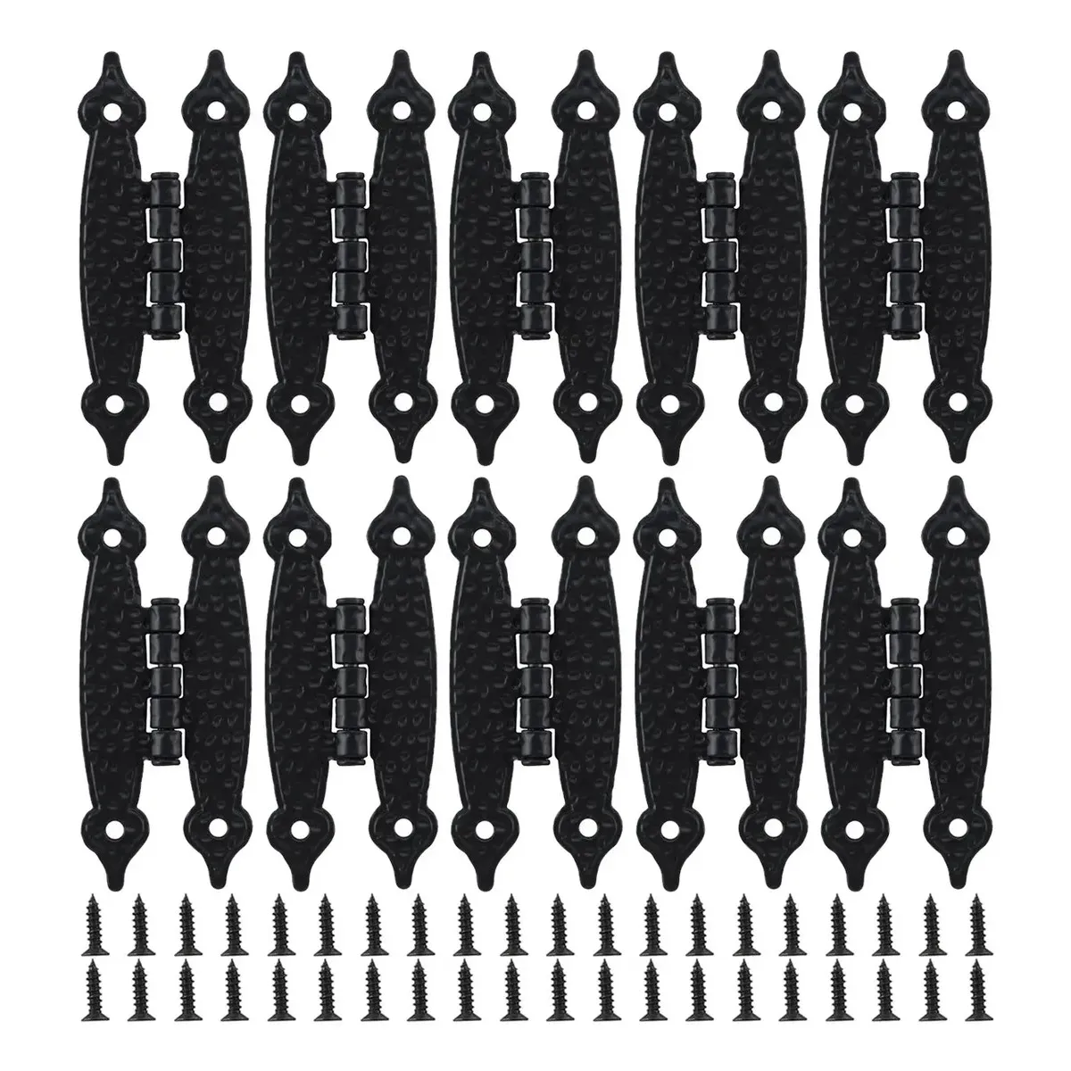 KUANGYE - 10 Pcs Bisagra Vintage Mariposa 89x36mm Con Tornillo Negro