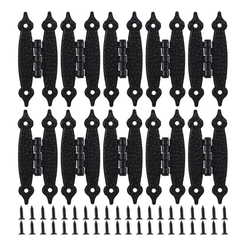 KUANGYE - 10 Pcs Bisagra Vintage Mariposa 89x36mm Con Tornillo Negro