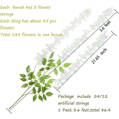 Imagen 2 del producto Pack 12 Colgantes Flores Artificiales Guirnaldas Decoración