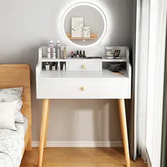ROHE - Tocador con Luz Espejo y Cajon Color Blanco 127 x 60 x 40 cm