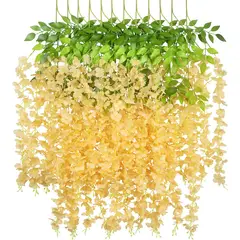 GENERICO - Pack 12 Colgantes Flores Artificiales Guirnaldas Decoración