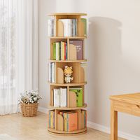 Biblioteca Giratoria Librero Organizador Madera Rústica 150x46x46cm