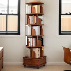 ROHE - Biblioteca Giratoria Librero Organizador Marrón 170x46x46cm