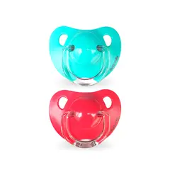 SUAVINEX - CHUPETES EVOLUTION AZUL-ROJO TETINA ANATÓMICA LÁTEX +6M