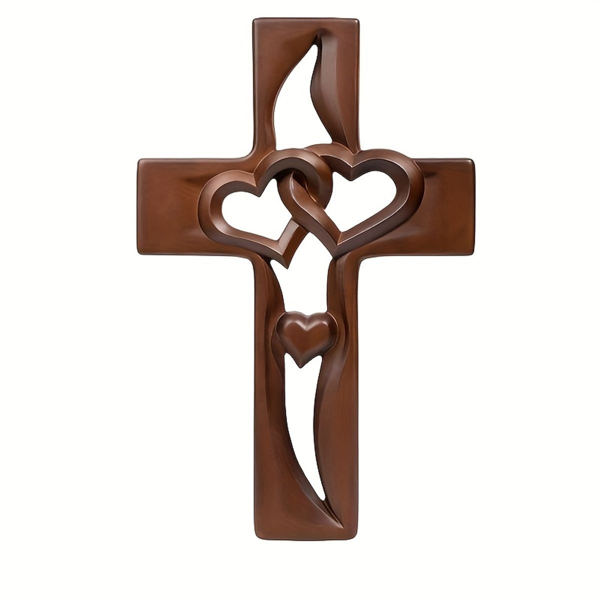 VATYERTY - Cruz de matrimonio de madera con cruces de pared con corazones entrelazados