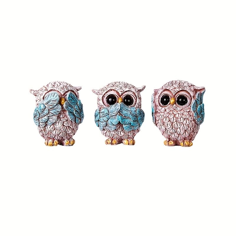 VATYERTY - 3 adorables figuras de búho de estilo europeo