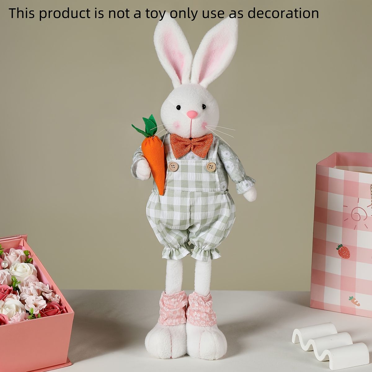 VATYERTY - Decoración de conejo de Pascua 1 o 2 piezas patas extensibles