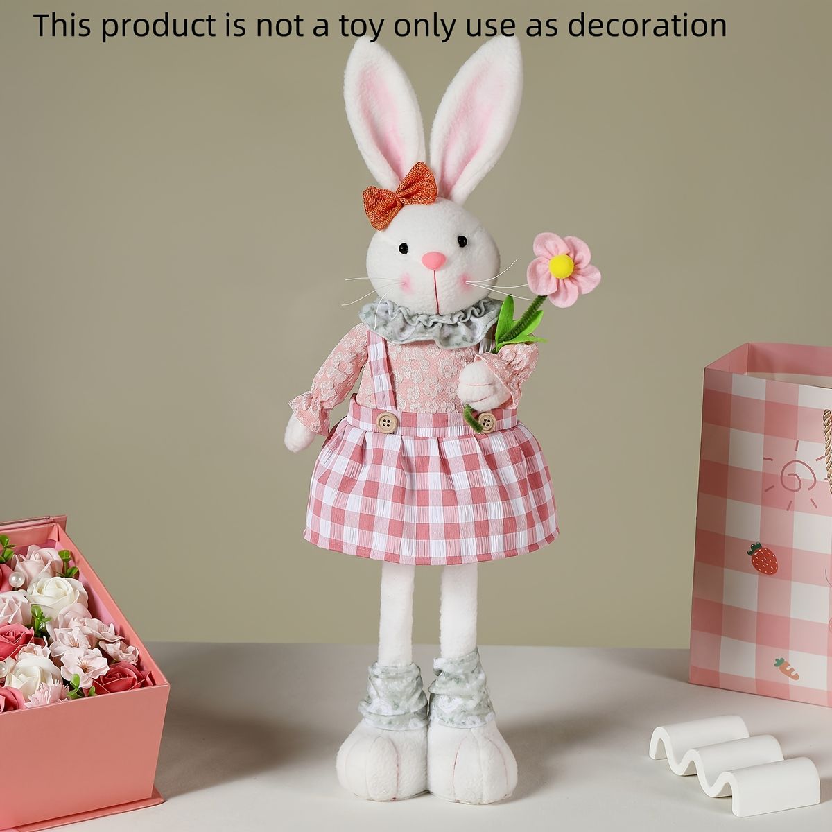 VATYERTY - Decoración de conejo de Pascua 1 o 2 piezas patas extensibles