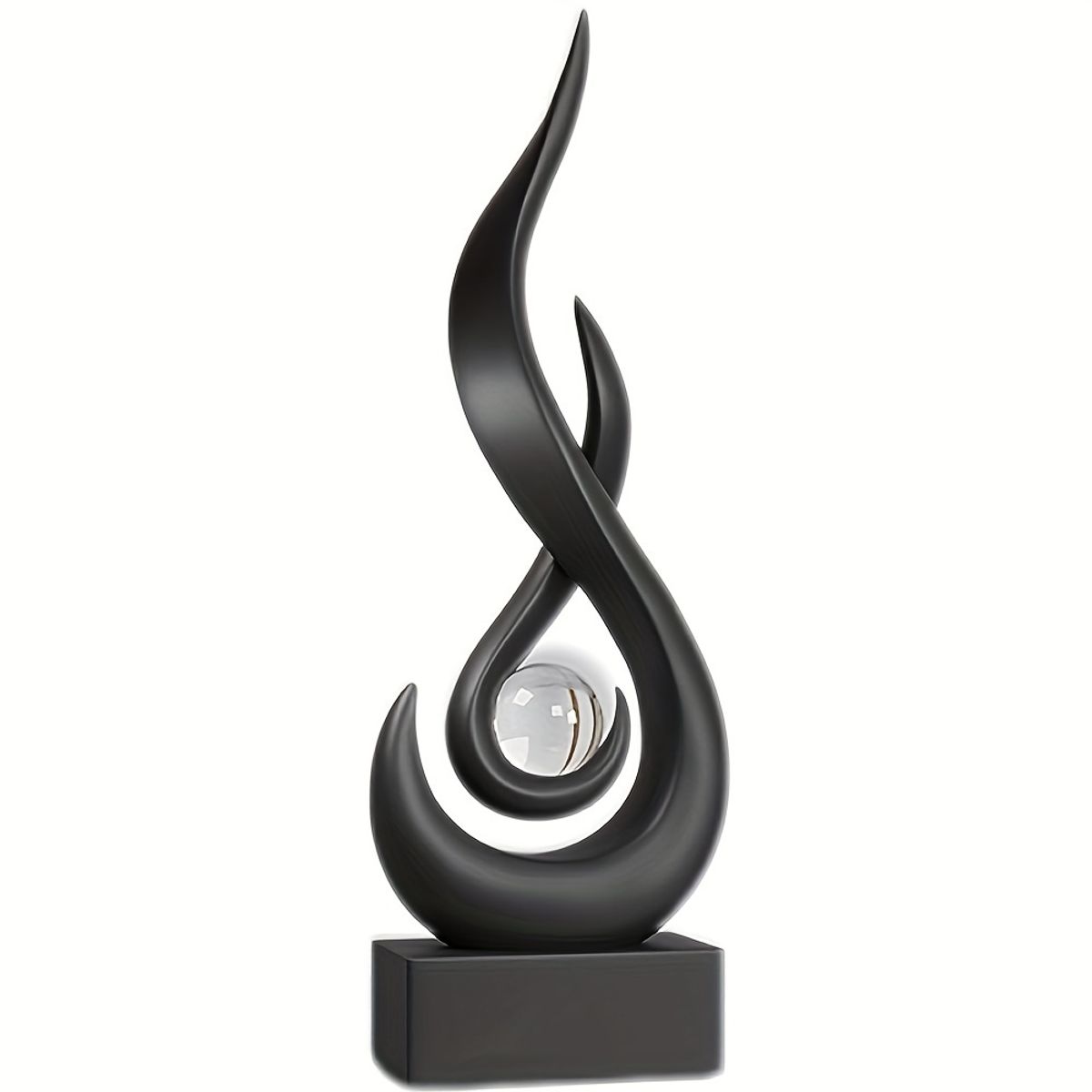 VATYERTY - Elegante adorno de bola de cristal de 3 cm con llama negra y perla