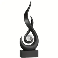 VATYERTY - Elegante adorno de bola de cristal de 3 cm con llama negra y perla