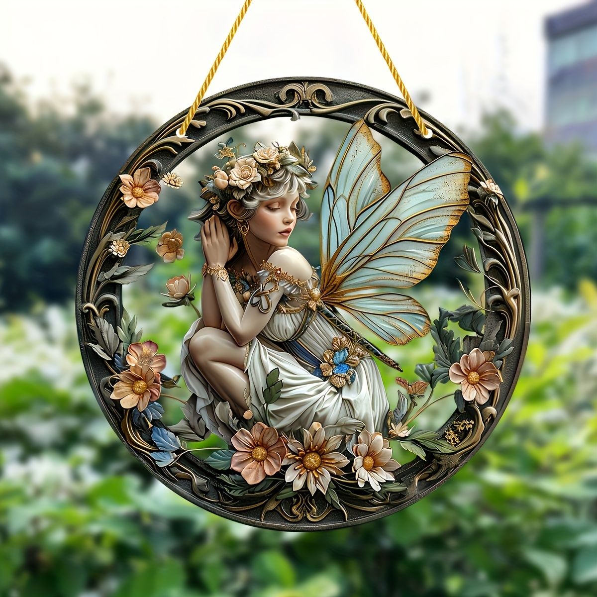 VATYERTY - Decoración de ventana acrílica de hada elfa plana y encantadora en 2D