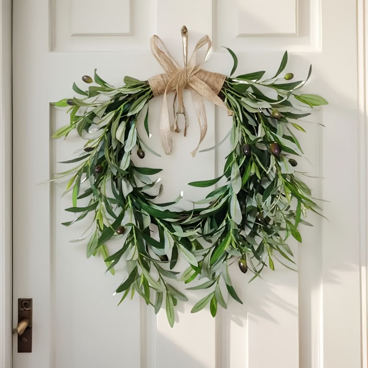 VATYERTY - Corona de olivo artificial - Perfecta para la casa de campo