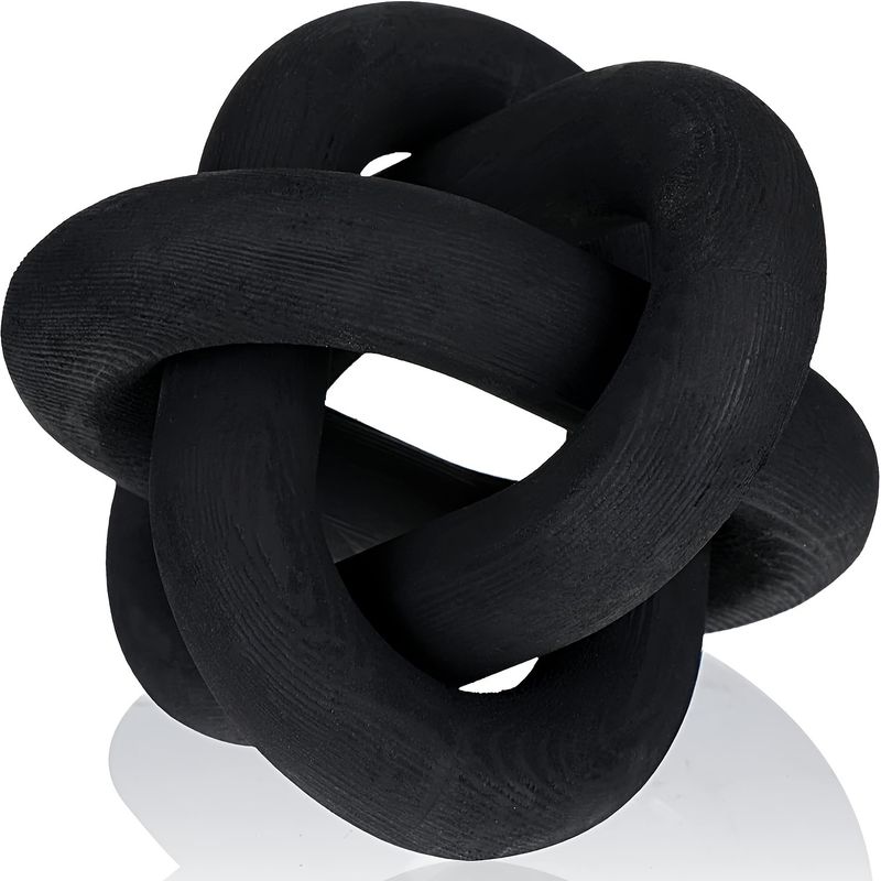 VATYERTY - Cadena de madera negra artesanal - 1 pieza bohemia