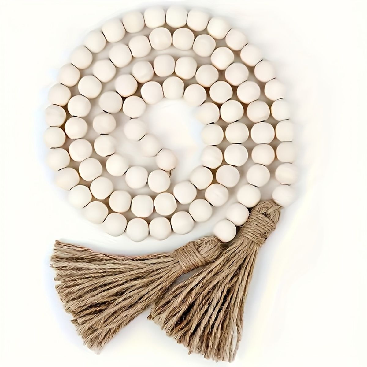 VATYERTY - Corona de cuentas de madera de estilo nórdico con borlas
