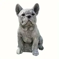 VATYERTY - Estatua realista de bulldog francés de resina