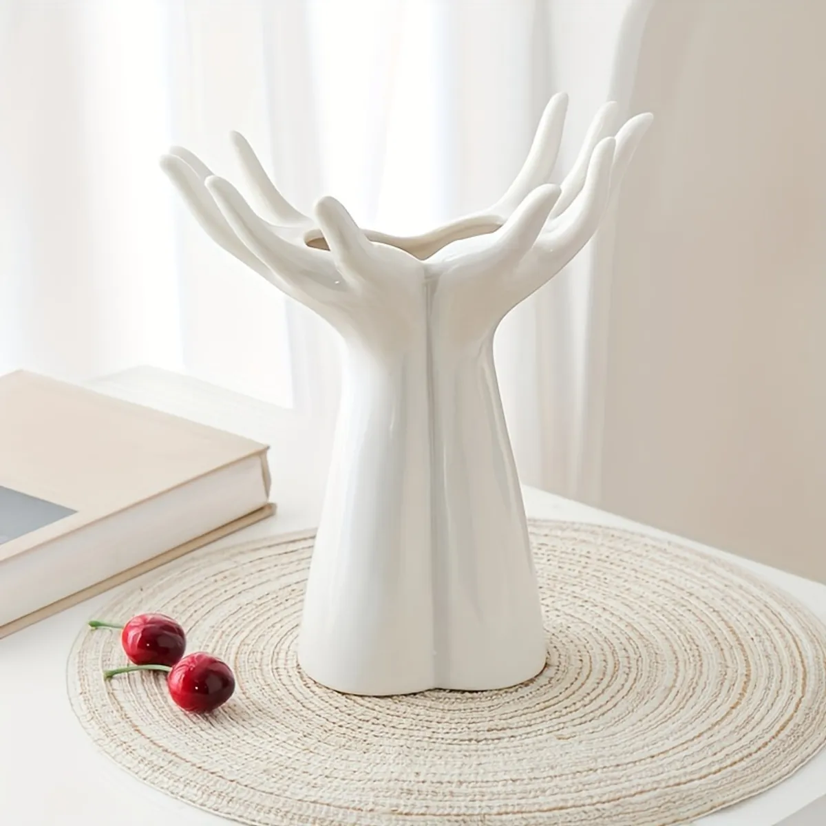 VATYERTY - Elegante florero de cerámica blanco