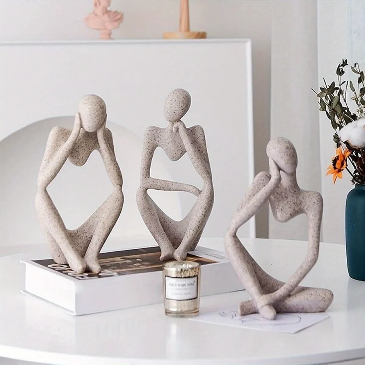 VATYERTY - Colección de 3 estatuas de pensadores - Figuras abstractas de resina