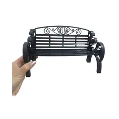 VATYERTY - Modelo de banco de parque en miniatura - Plástico negro
