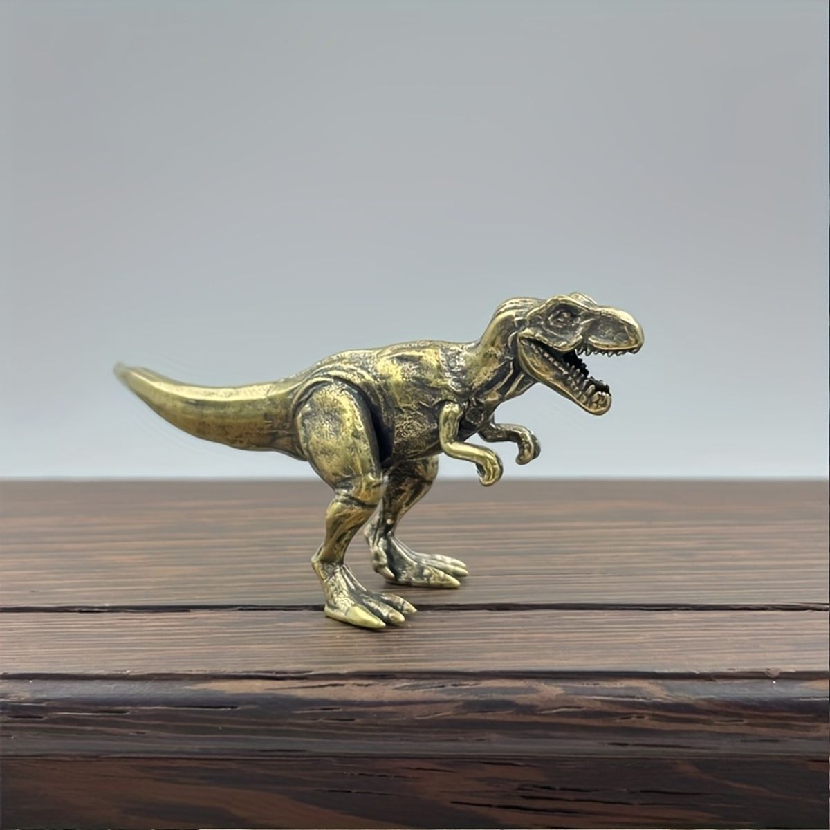 VATYERTY - 1 estatua de dinosaurio T-Rex de latón figura coleccionable de cobre