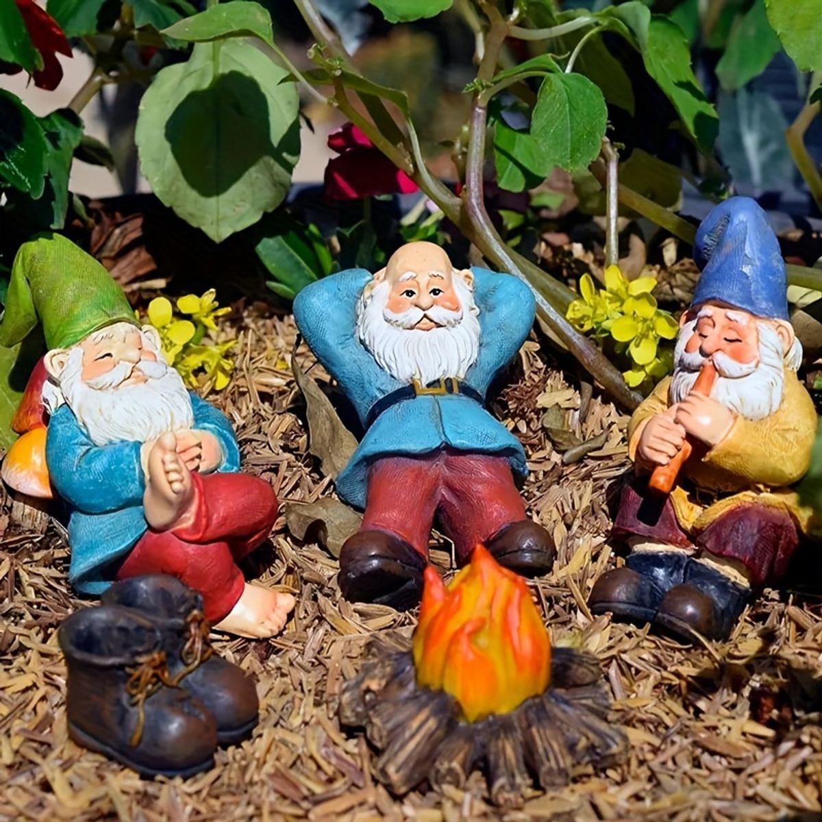 VATYERTY - 6 piezas estatua de gnomo de resina Estatua caprichosa de elfo de jardín