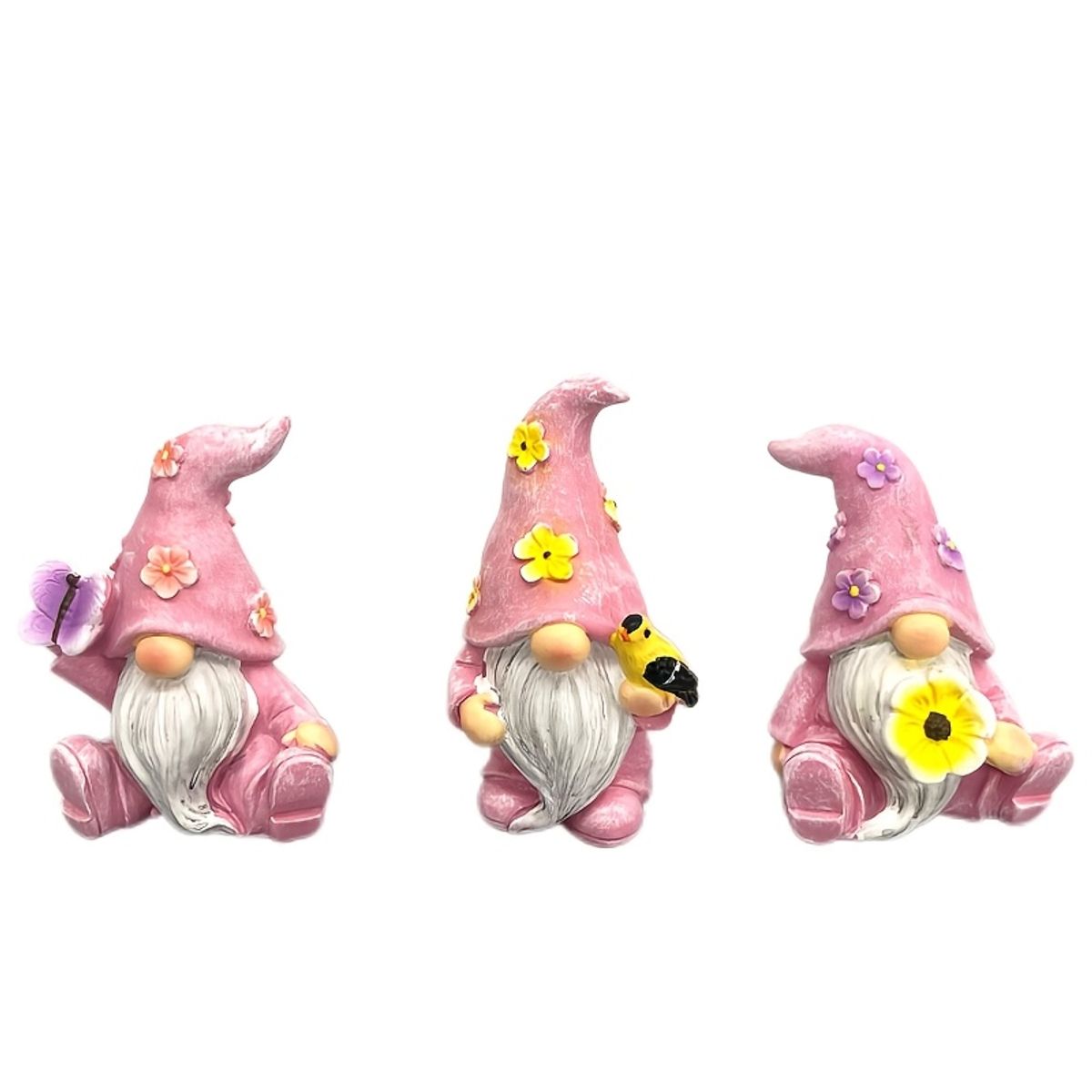 VATYERTY - Paquete de 3 estatuas de gnomos de resina Yi Zhitan