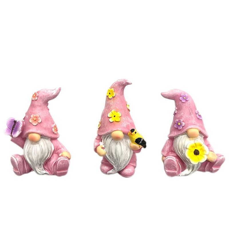 VATYERTY - Paquete de 3 estatuas de gnomos de resina Yi Zhitan