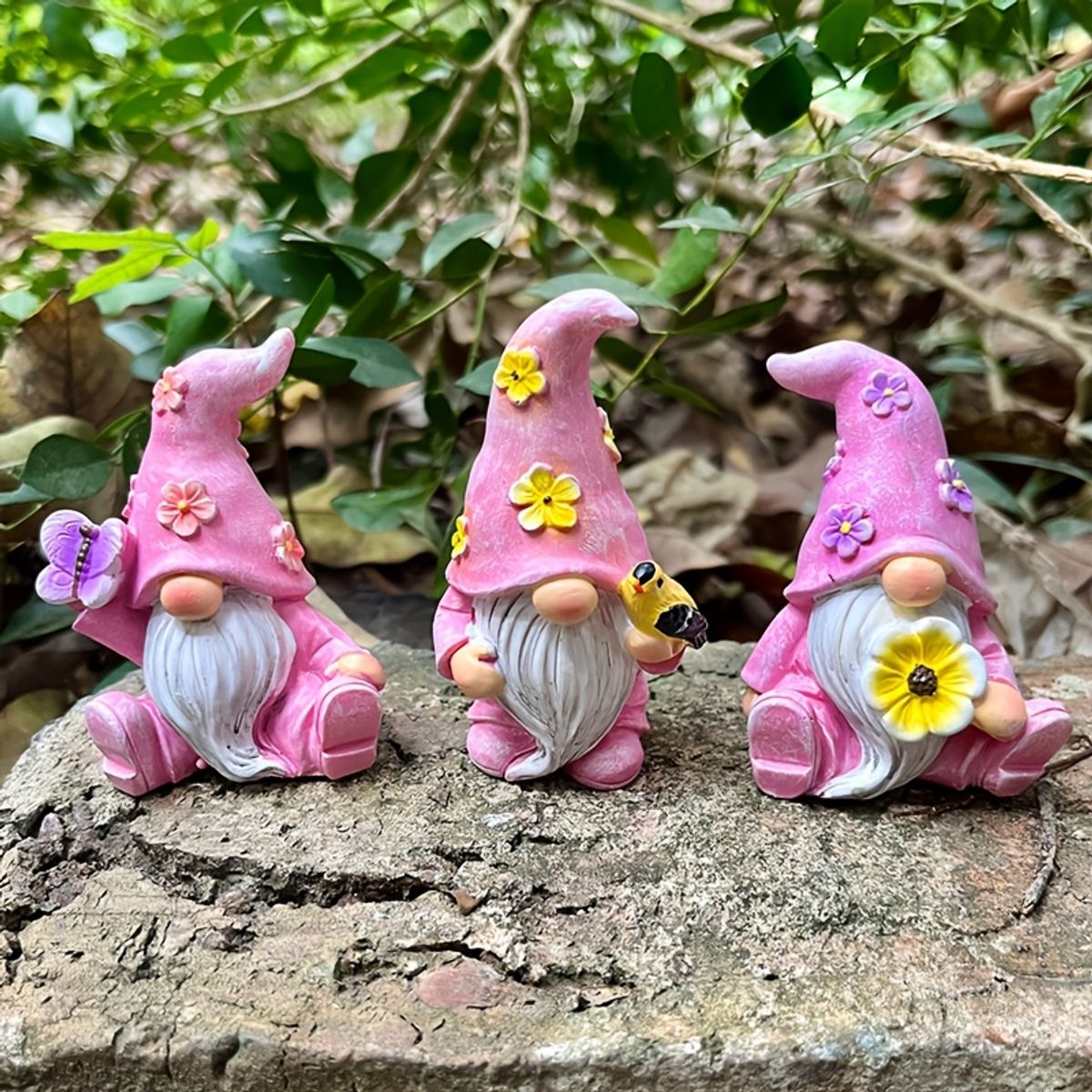 VATYERTY - Paquete de 3 estatuas de gnomos de resina Yi Zhitan