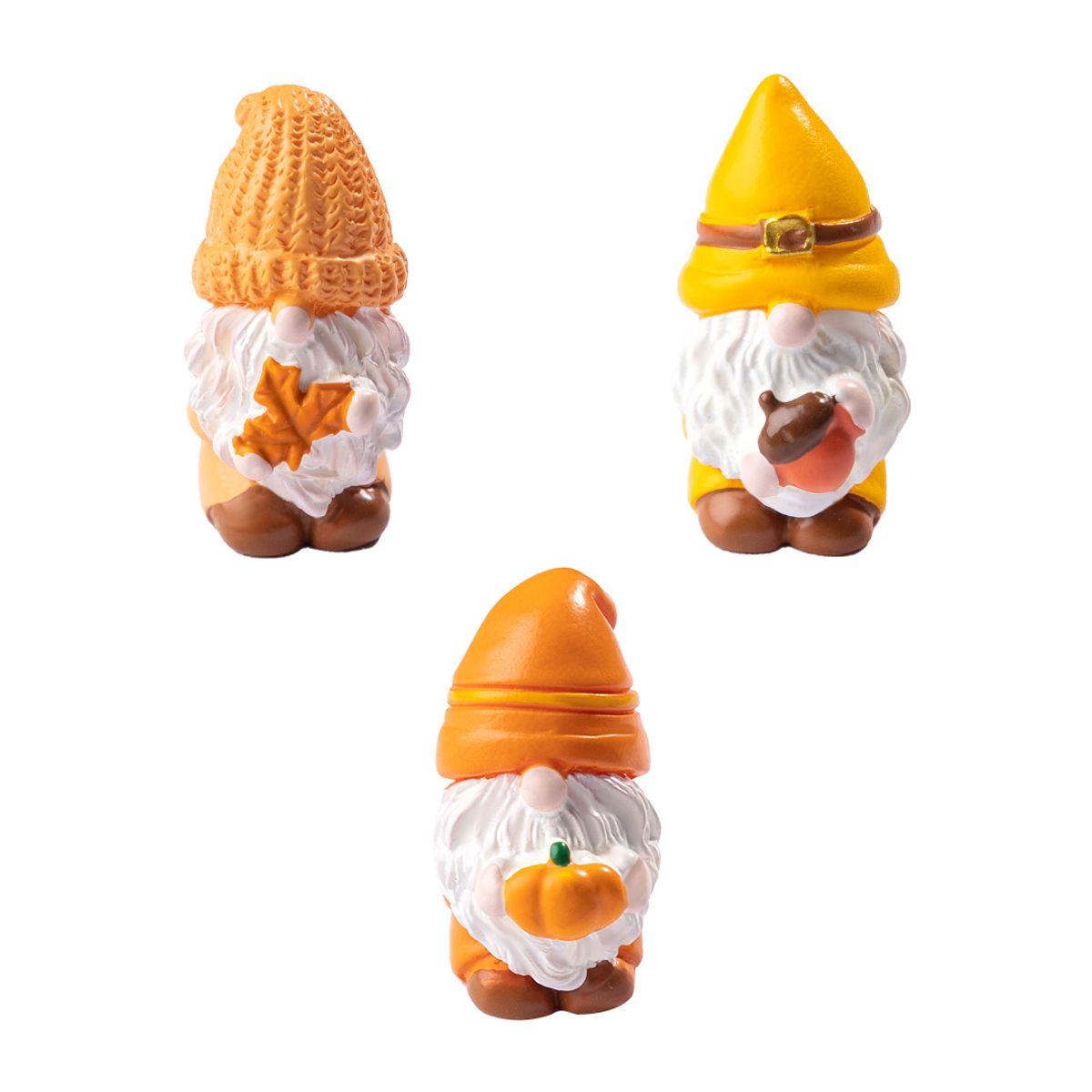 VATYERTY - 3 piezas figuras de gnomos con hojas de otoño