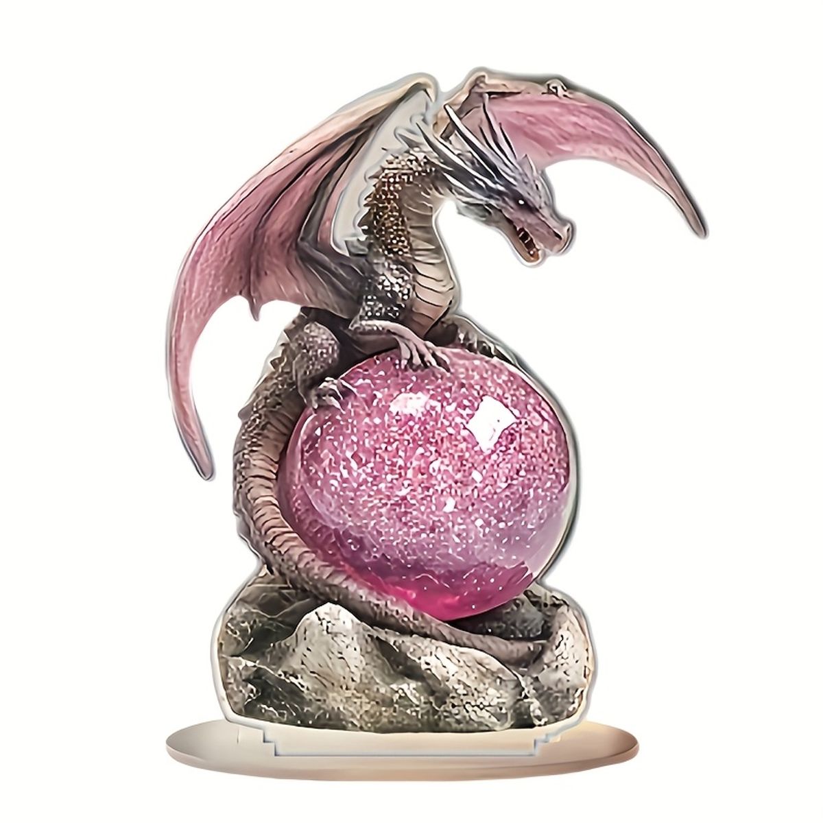 VATYERTY - Plano 2D 1 pieza dragón de cristal bohemio con bola de acrílico 2D