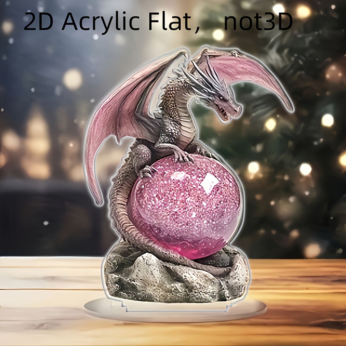 VATYERTY - Plano 2D 1 pieza dragón de cristal bohemio con bola de acrílico 2D