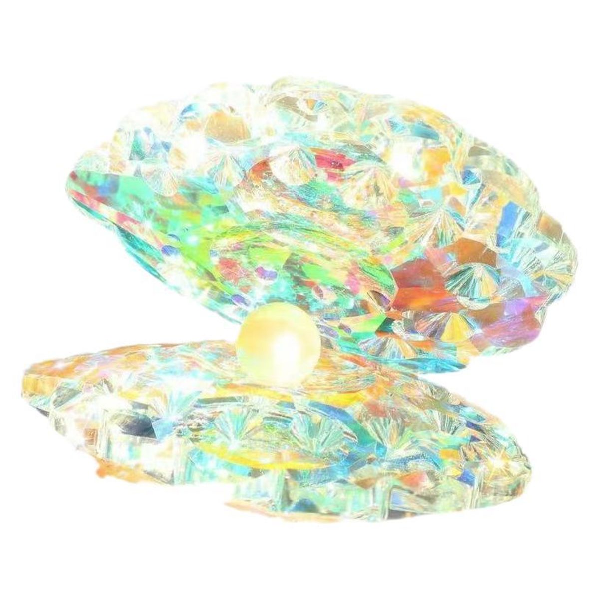 VATYERTY - 1 elegante figura de concha de cristal con perla artificial