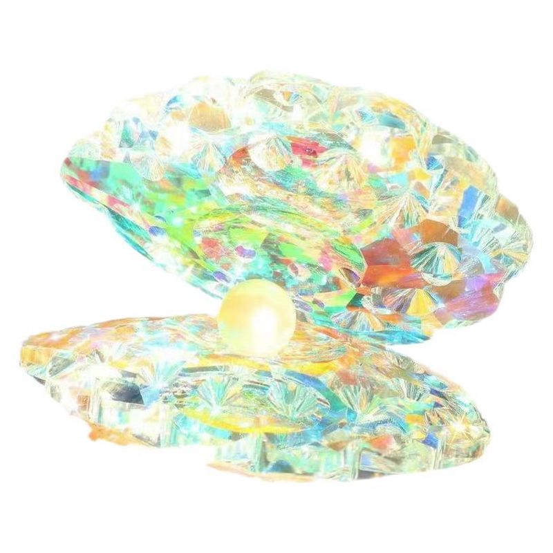 VATYERTY - 1 elegante figura de concha de cristal con perla artificial