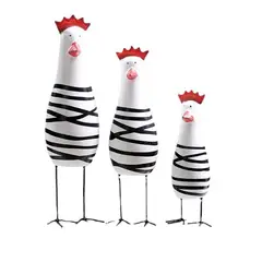 VATYERTY - Juego de tres estatuas de gallo de madera