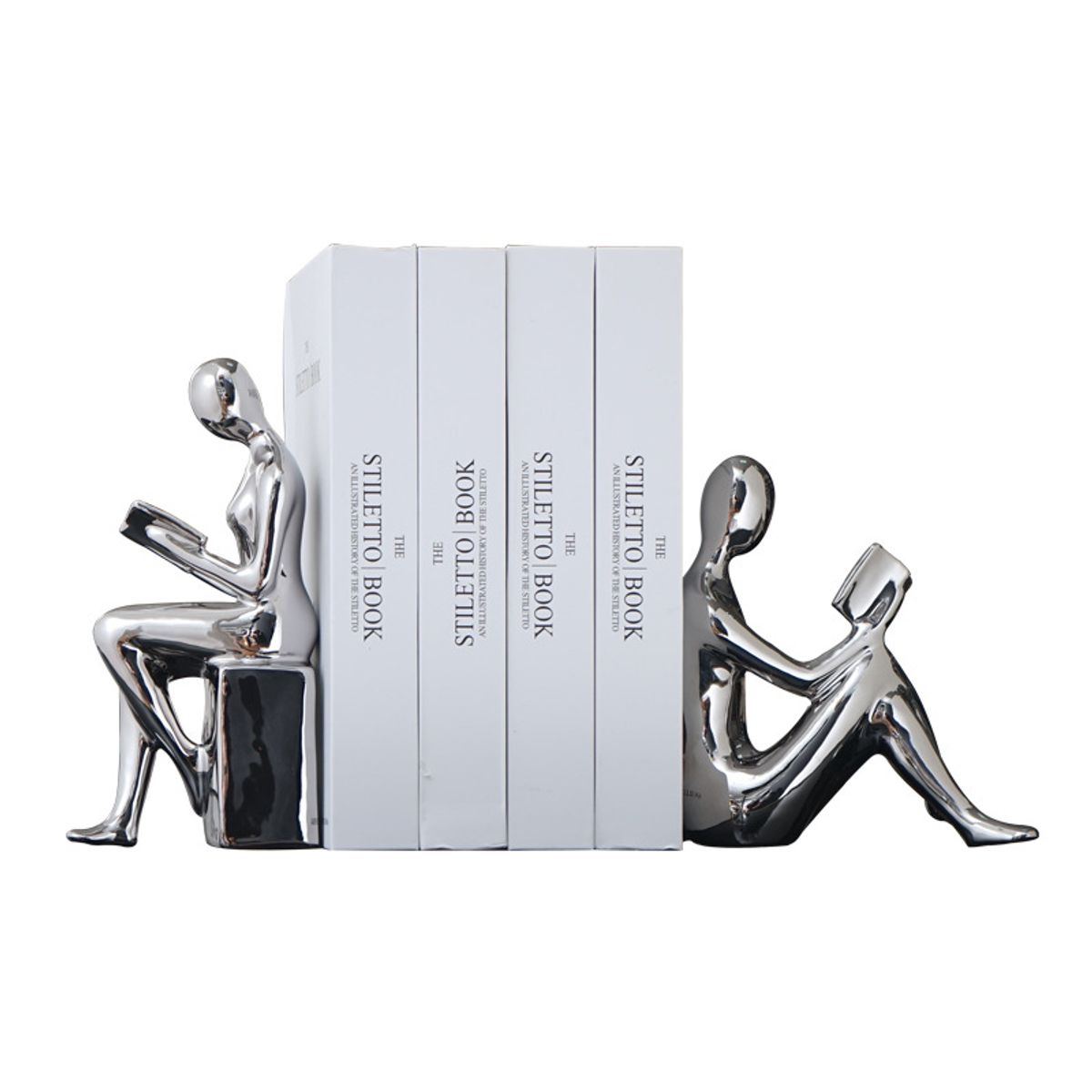 VATYERTY - Sujetalibros minimalistas modernos con figuras abstractas en tonos dorados