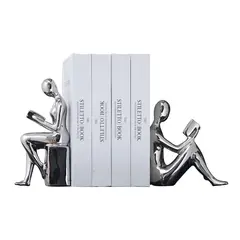 VATYERTY - Sujetalibros minimalistas modernos con figuras abstractas en tonos dorados