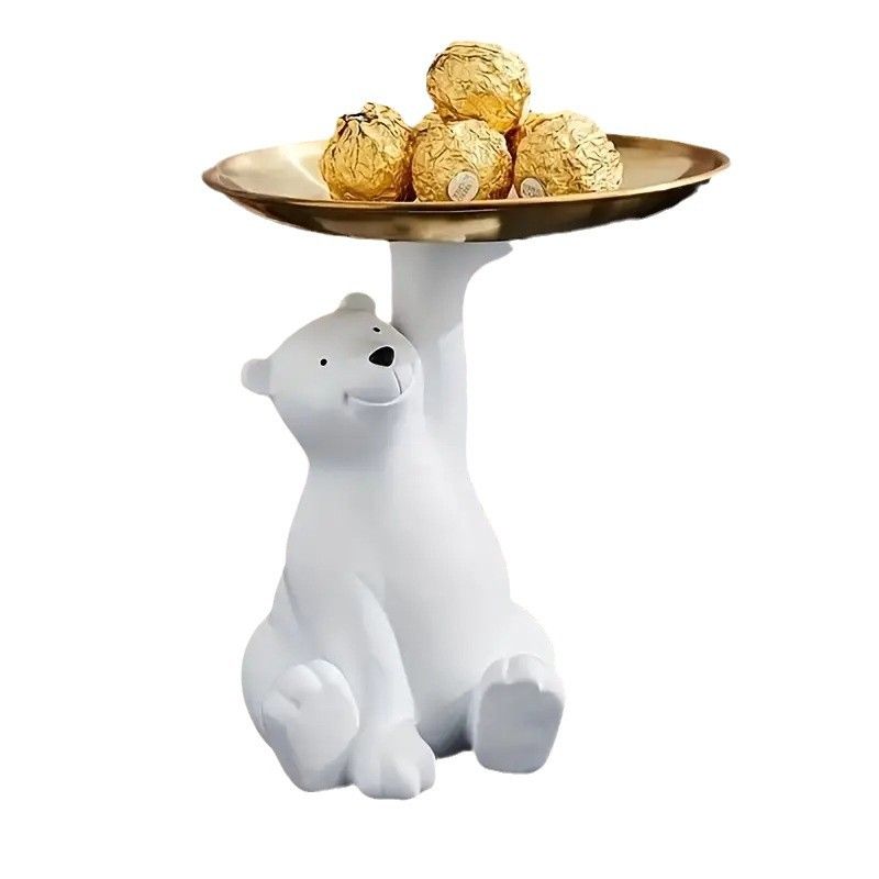 VATYERTY - 1 bandeja de resina con oso polar a rayas estilo bohemio