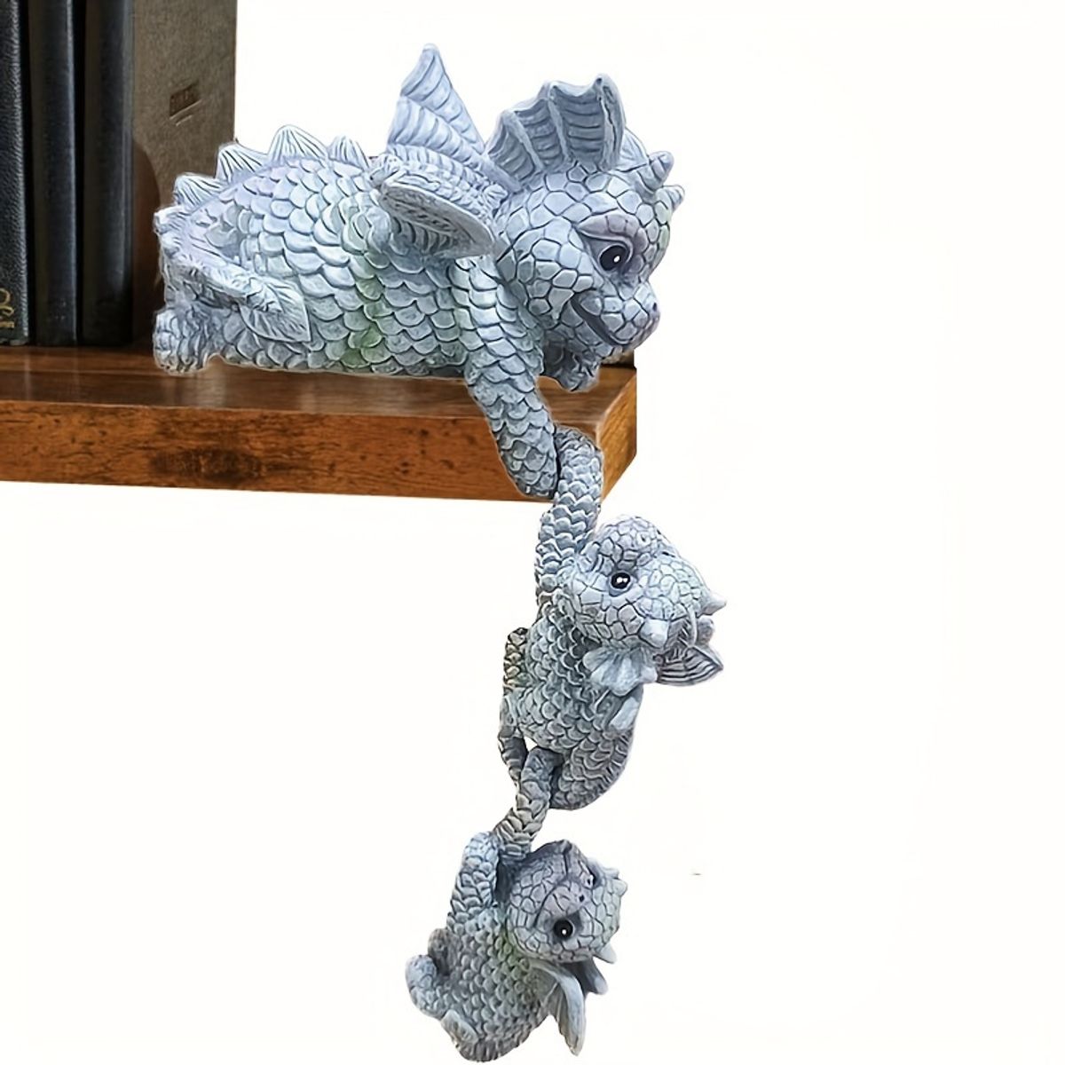 VATYERTY - 3 figuras de dragón de resina con temática de dibujos animados