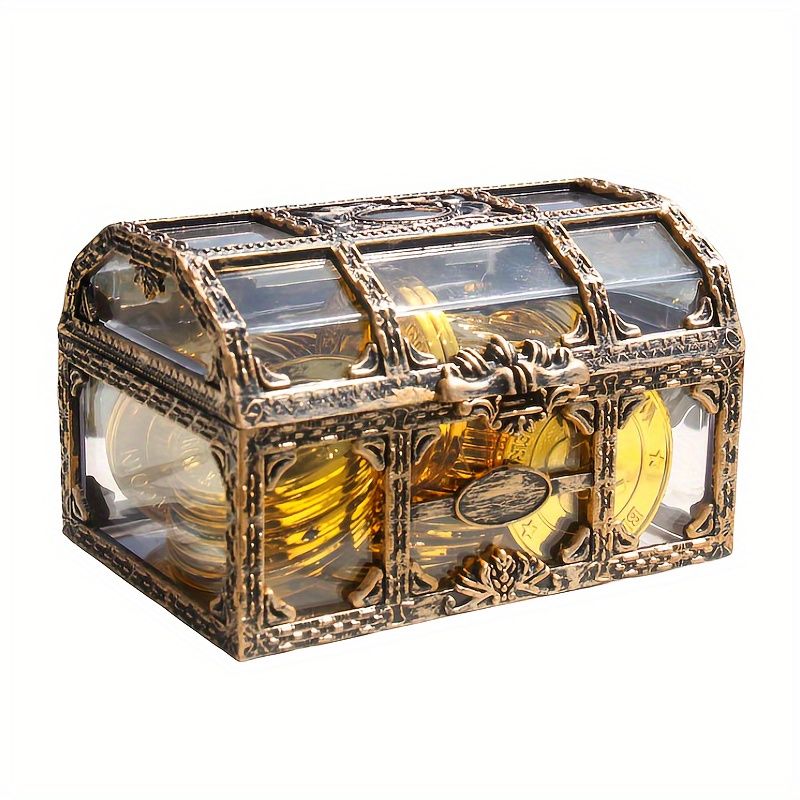 VATYERTY - Cofre del tesoro pirata vintage con cerradura