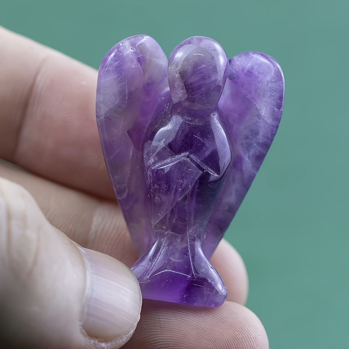 VATYERTY - 1 estatua de ángel de cristal de amatista pulido