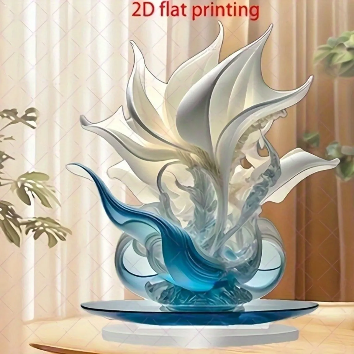 VATYERTY - Jarrón acrílico bohemio con forma de cuerno plano en 2D