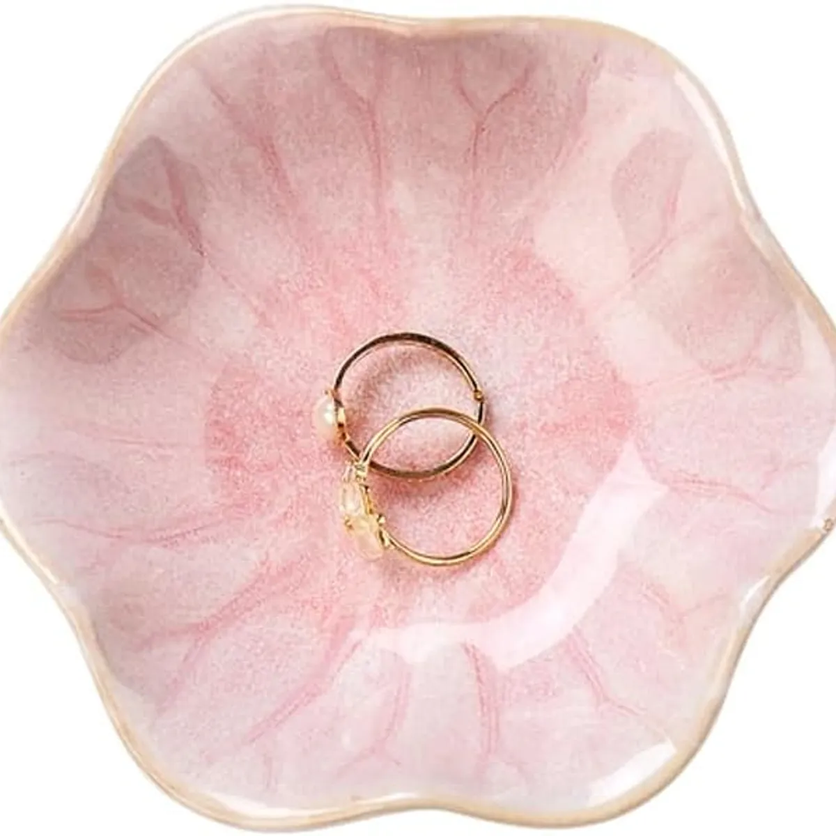 VATYERTY - Bandeja decorativa para anillos con forma de hoja de loto