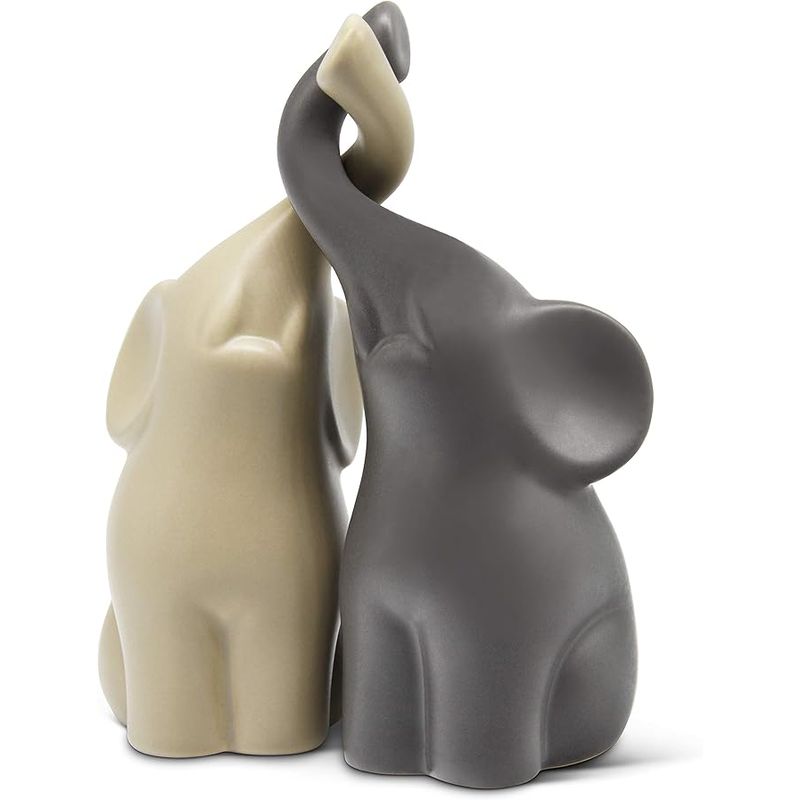 VATYERTY - Pareja de elefantes en beige y gris