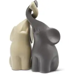 VATYERTY - Pareja de elefantes en beige y gris