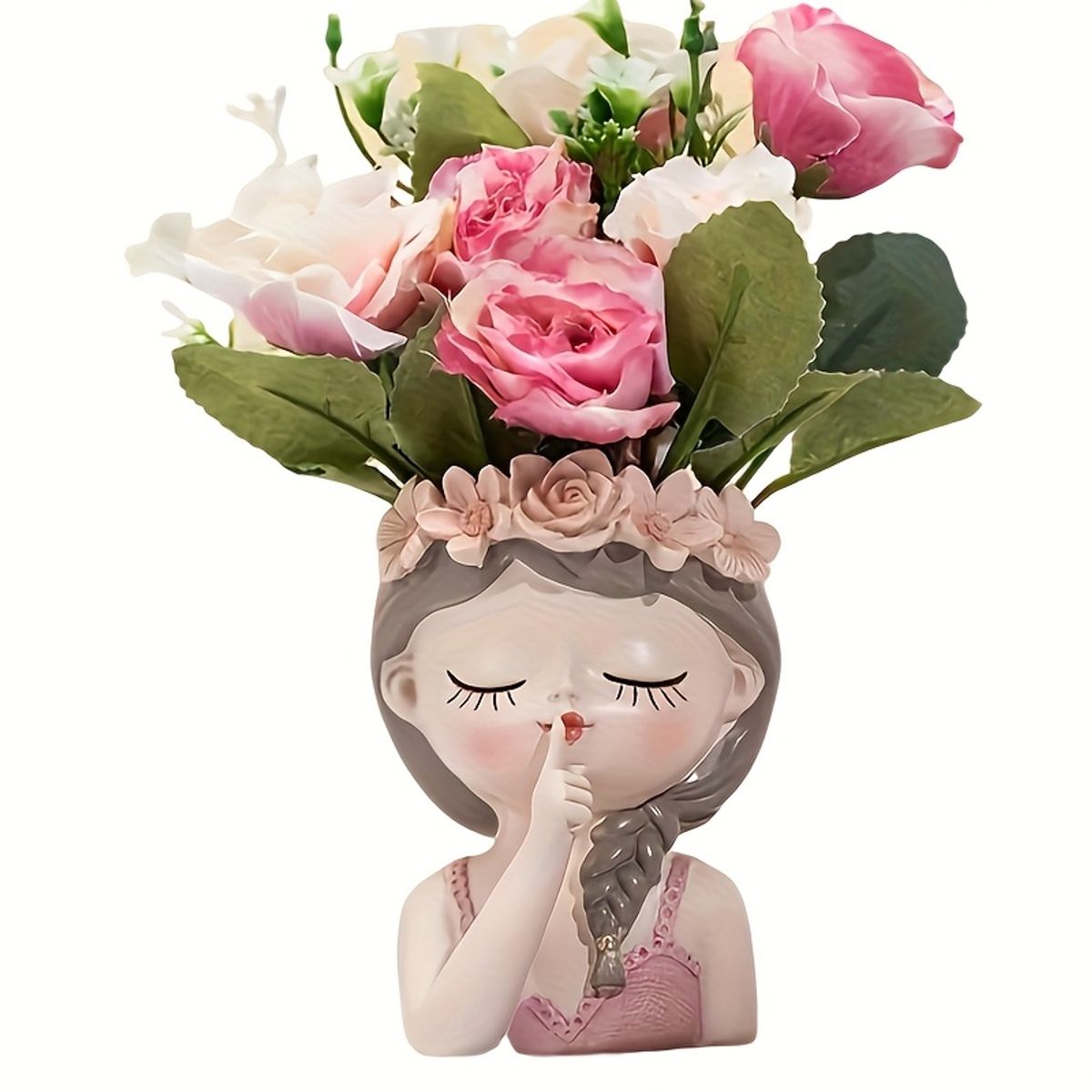 VATYERTY - Figura de maceta de hada de dibujos animados de resina 1 pieza